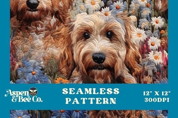 A Designer's Look at the Dog Faux Embroidery Seamless Pattern