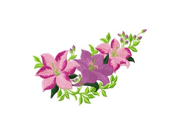 Adorable Cute Flower Pink Embroidery Design