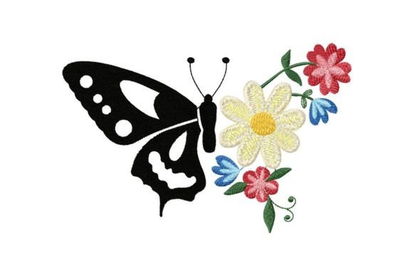 Butterfly Wings and Floral Ornament Design