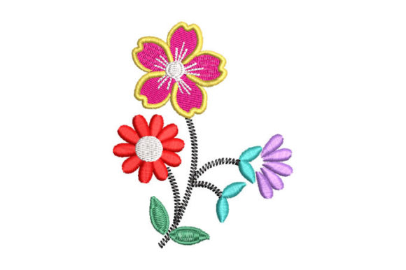 Charming Colorful Flowers with Green Branches