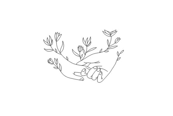 Charming Hands with Flowers Embroidery Design