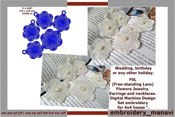 Elegant ITH FSL Flowers Jewelry for Craft Fairs
