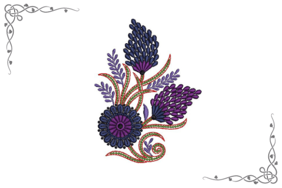 Elegant Saffron Flower Embroidery for Handmade Products