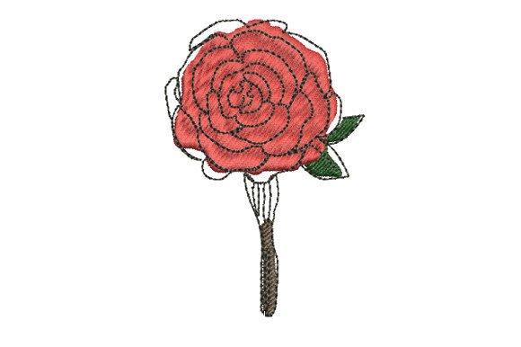Fake Red Rose: A Timeless Embroidery Design