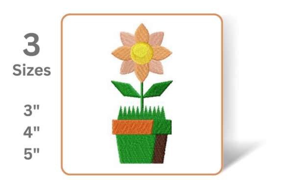Flower in a Pot: A Versatile Embroidery Design