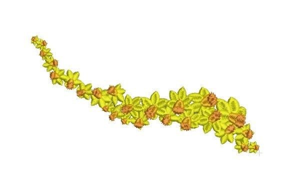 Golden Dararat Bouquet: A Radiant Embroidery Design