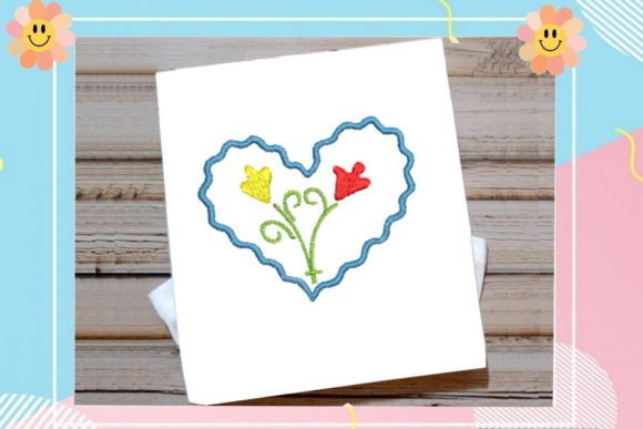 Heart with Flowers: A Sweet and Modern Embroidery Design
