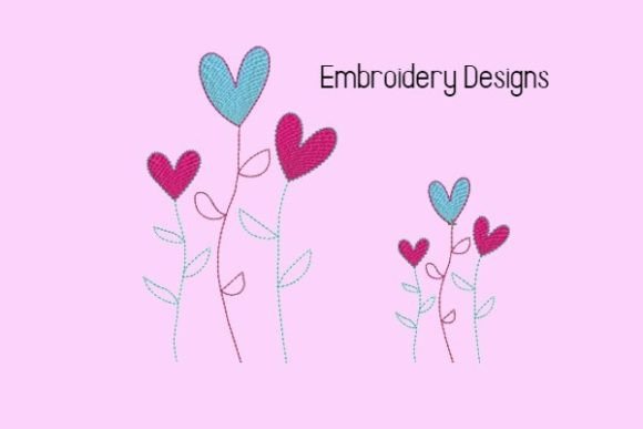 Hearts Are Blooming: A Delicate Embroidery Design