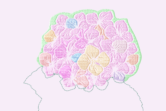 Hydrangea Soft Purple: A Delicate Embroidery Masterpiece