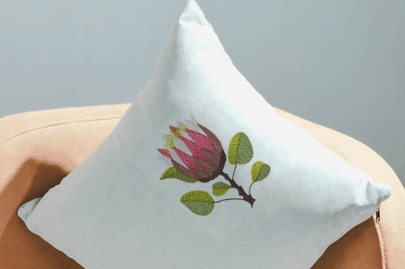 Protea Love: A Vibrant Embroidery Design