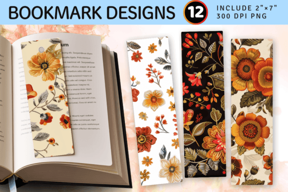 Reviewing Fall Embroidery Flowers PNG Bookmark Design for Seasonal Projects